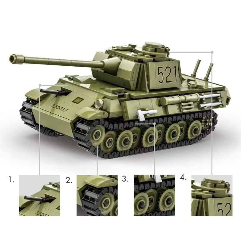 Non-Toxic Military Series Panther Tank Building Blocks Military Panzer Army Soldiers Bricks Toys Diy Educational Toys Children Gift 4517 638Pcs