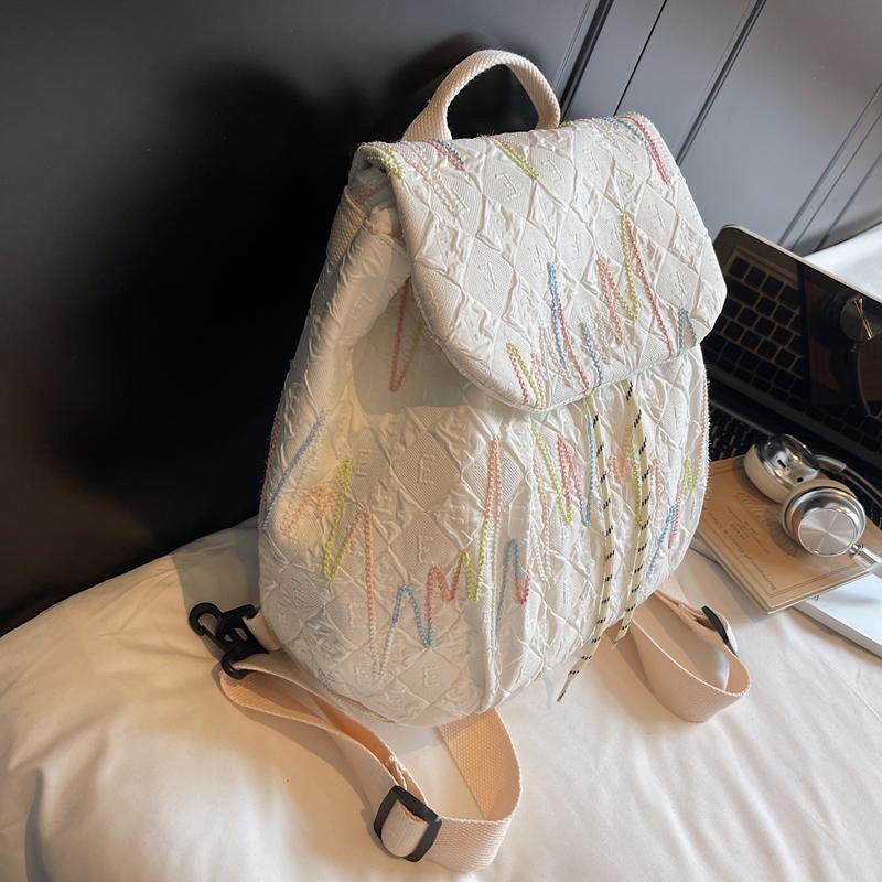 Women's Lightweight Sports Backpack Colorful Embroidered Backpack