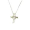 Altesse [L5400] - White 'Sublime Cross' Silver Necklace