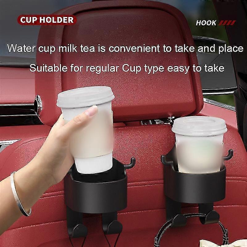 Car Seat Headrest Hook Hanger Storage Organizer Universal With Cup Holder For Handbag Fit Universal Vehicle Car Accessories - Ri