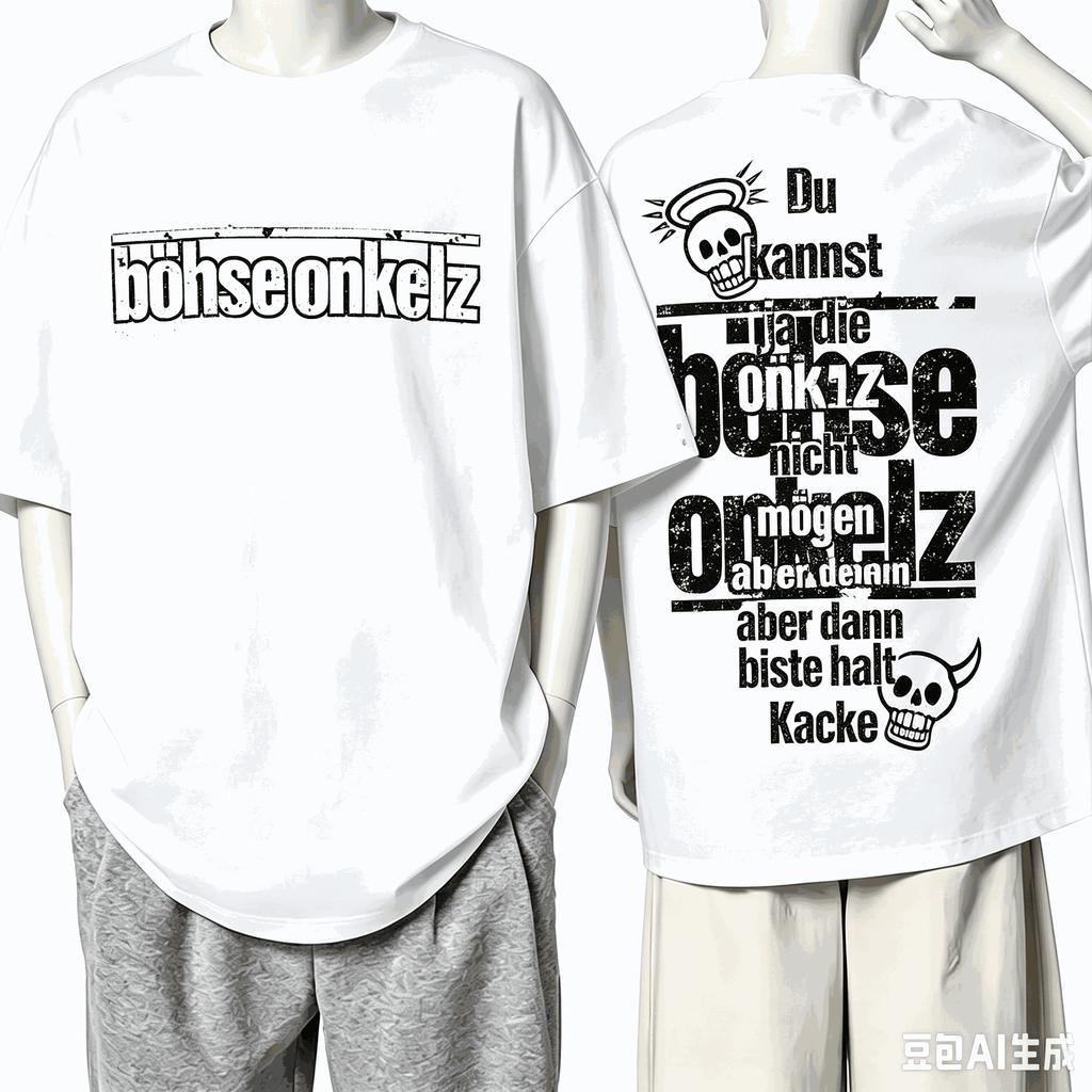 Bhse Onkelz Graphic Print Tshirt Unisex Unisex Cotton Casual Streetwear Fashion Unisex Oversized Top Summer New Tee Hot Product