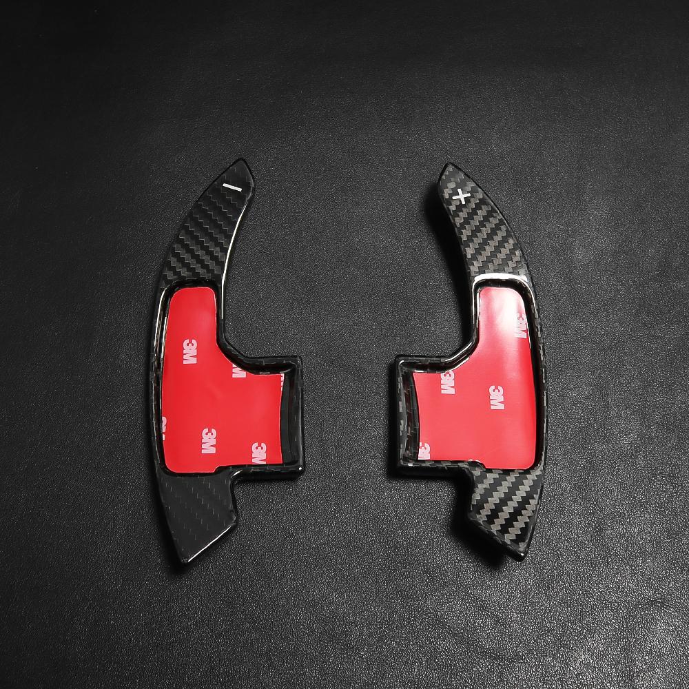 

Real Carbon Fiber Car Interior Steering Wheel DSG Shift Shifter Paddle Extension For Ford Mustang GT 2015 2016 2017 2018 + Black Carbon