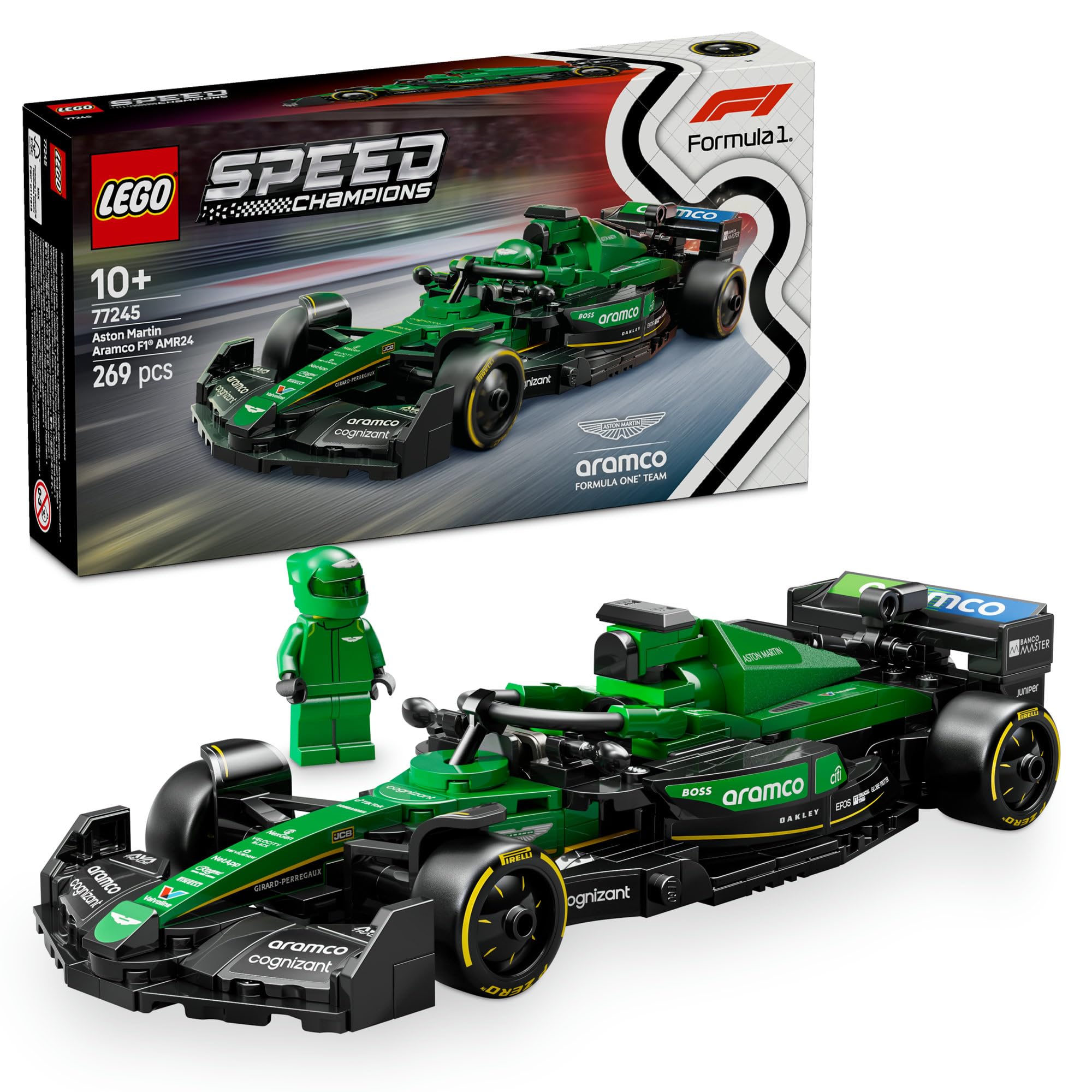 LEGO Speed Champions Aston Martin Aramco F1 AMR24 Race Car Playset for Kids 10+