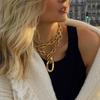 Exaggerate Big Double Layer Metal Chain Choker Necklace For Women Men Hip Hop Punk Anchor Chain Pendant Necklaces Jewelry