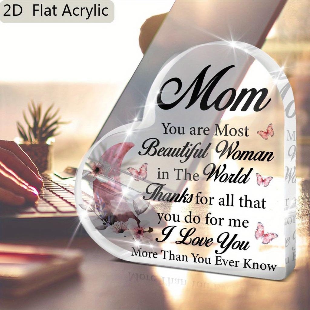 2D Flat Acrylic Mother's Day Birthday Decoration, Indoor and Outdoor Decoration - No Battery/electricity Required, Free Day Decoration, Shop Dec