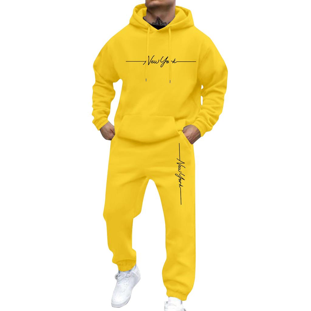 Men's Sweatshirt Suit Men's Solid Color Casual Sports Suit Sweatshirt Suit