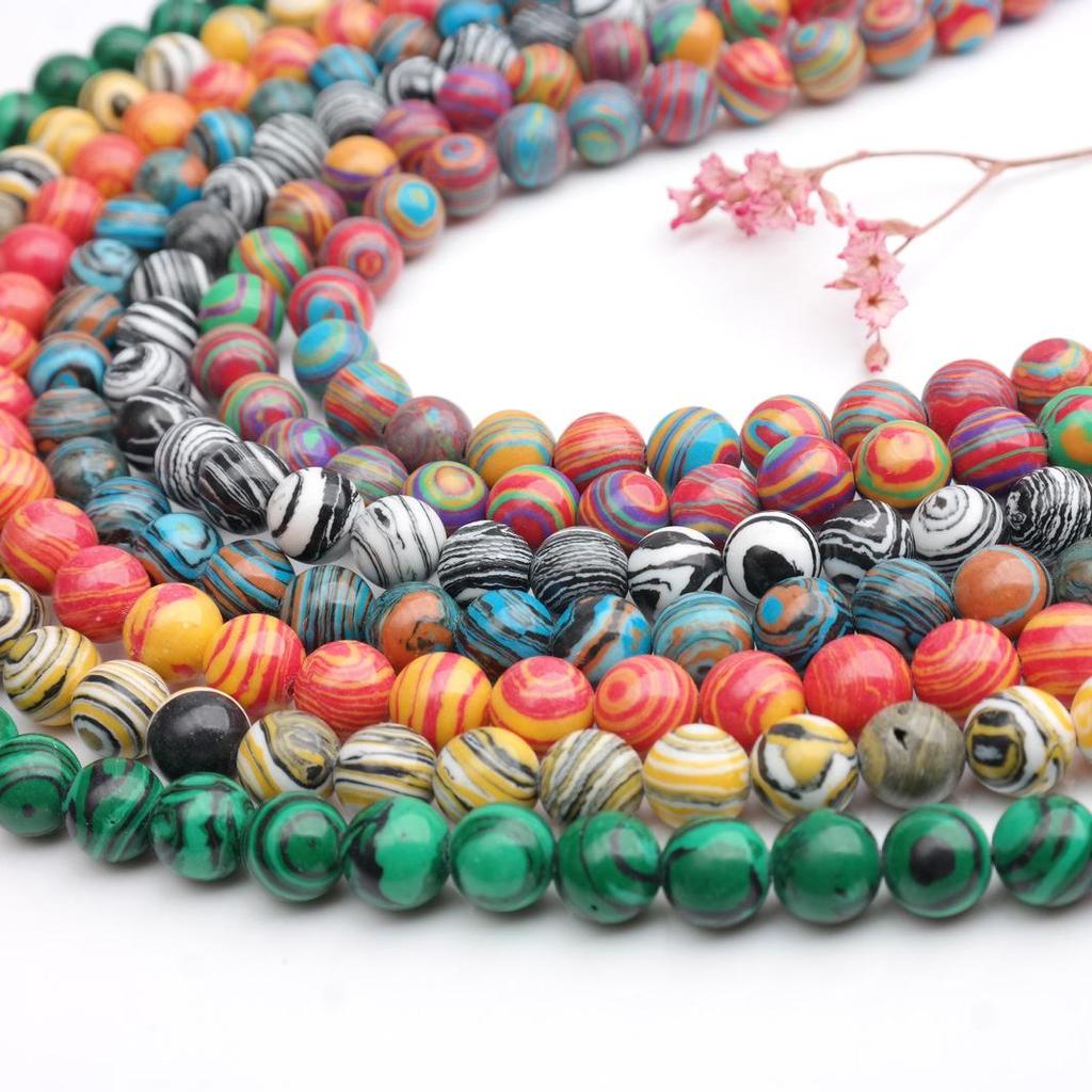 Kolorowe syntetyczne malachitowe luźne koraliki do samodzielnego wyrobu biżuterii