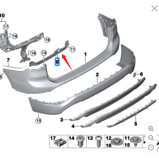 Rear Bumper Sensor Bracket for BMW X1 F48 (51127378532)