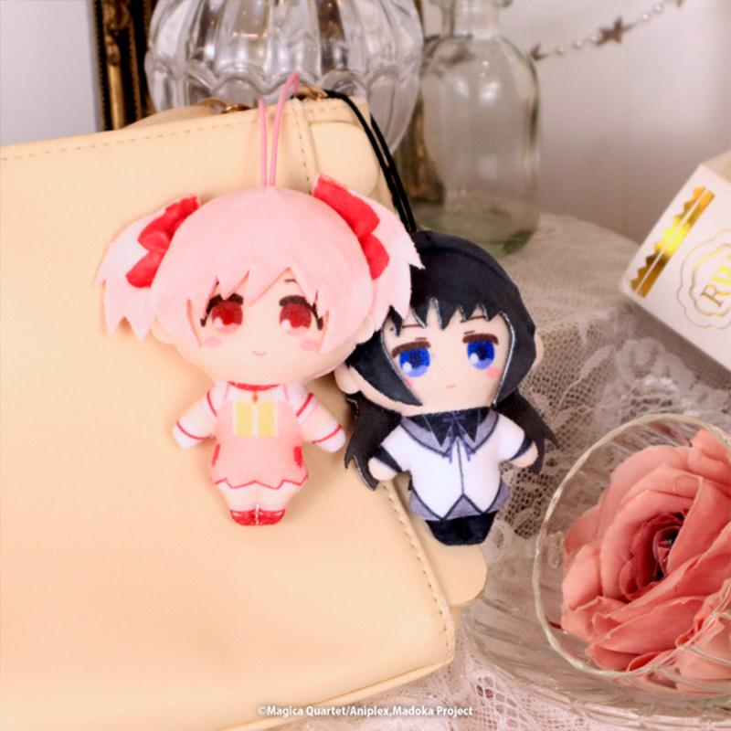 FUKUYA Authentic Puella Magi Madoka Magica Plush Keychain Madoka Kaname Homura Akemi Mami Tomoe 8cm Anime Bag Pendant