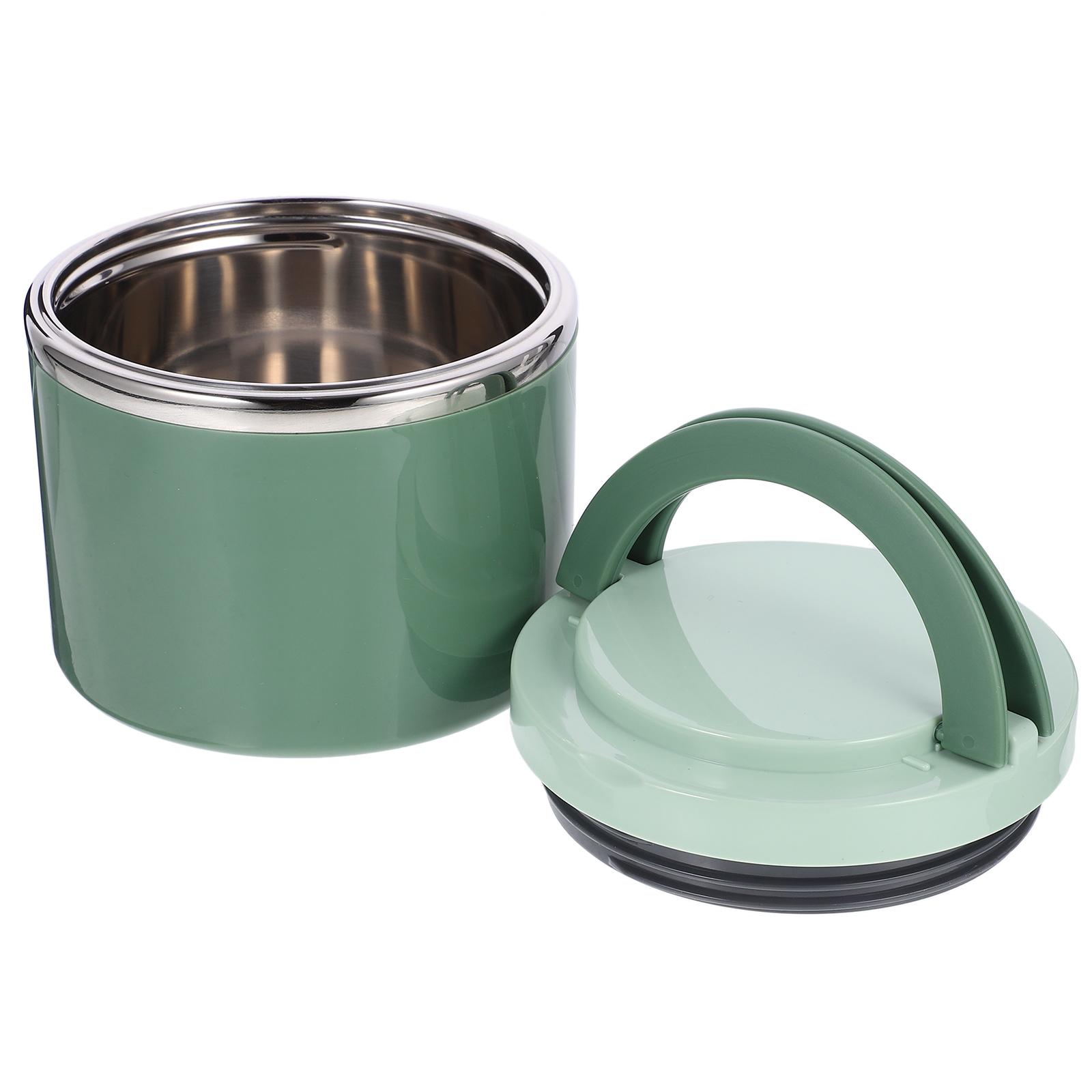 

Герметичная чашка для супа Портативный термоконтейнер для завтрака Термокружка для супа для офиса Хранение овсянки Изолированный контейнер для еды зелёный