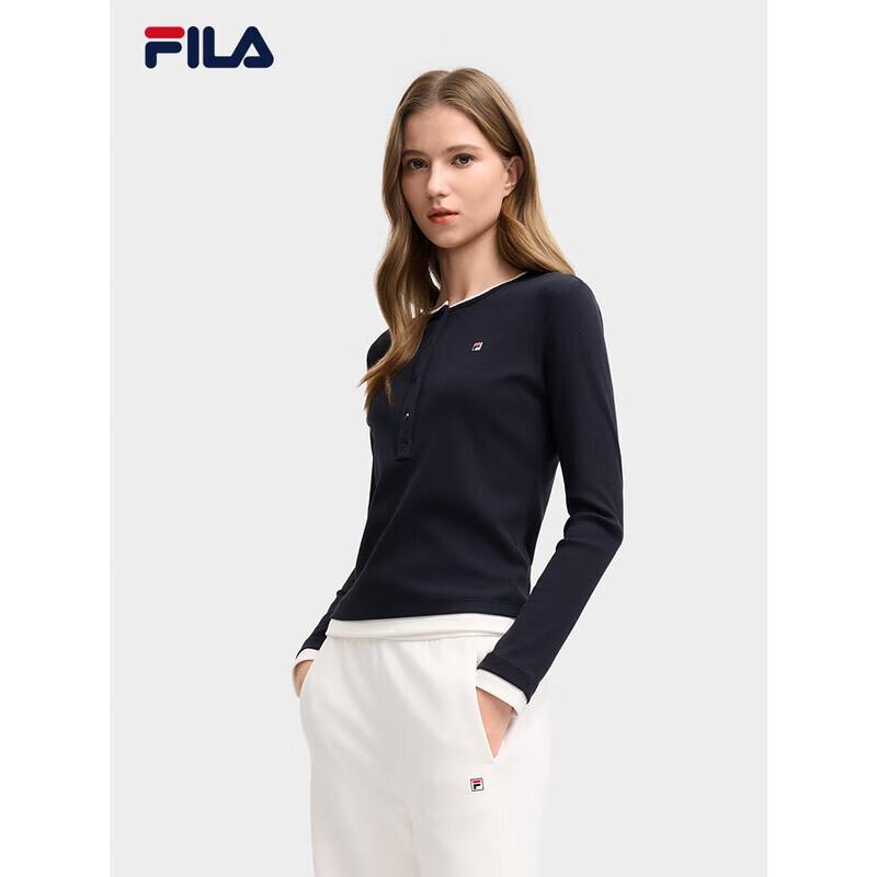 FILA Women s Knit Long Sleeve Henley Shirt XS