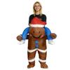 Inflatable Gingerbread Man Costume Adult, Ride On Gingerbread Costume, Fancy Funny Costumes Christmas Halloween Blow Up Costumes
