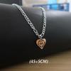 Titanium Steel Heart Necklace For Woman Man Punk Kpop Flame Love Pendant Unisex Collar Chain  for Hot Girls Couples Gift