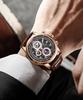 LIGE Men's Quartz Multifunctional Waterproof Watch - Three-Eye Six-Hand Design