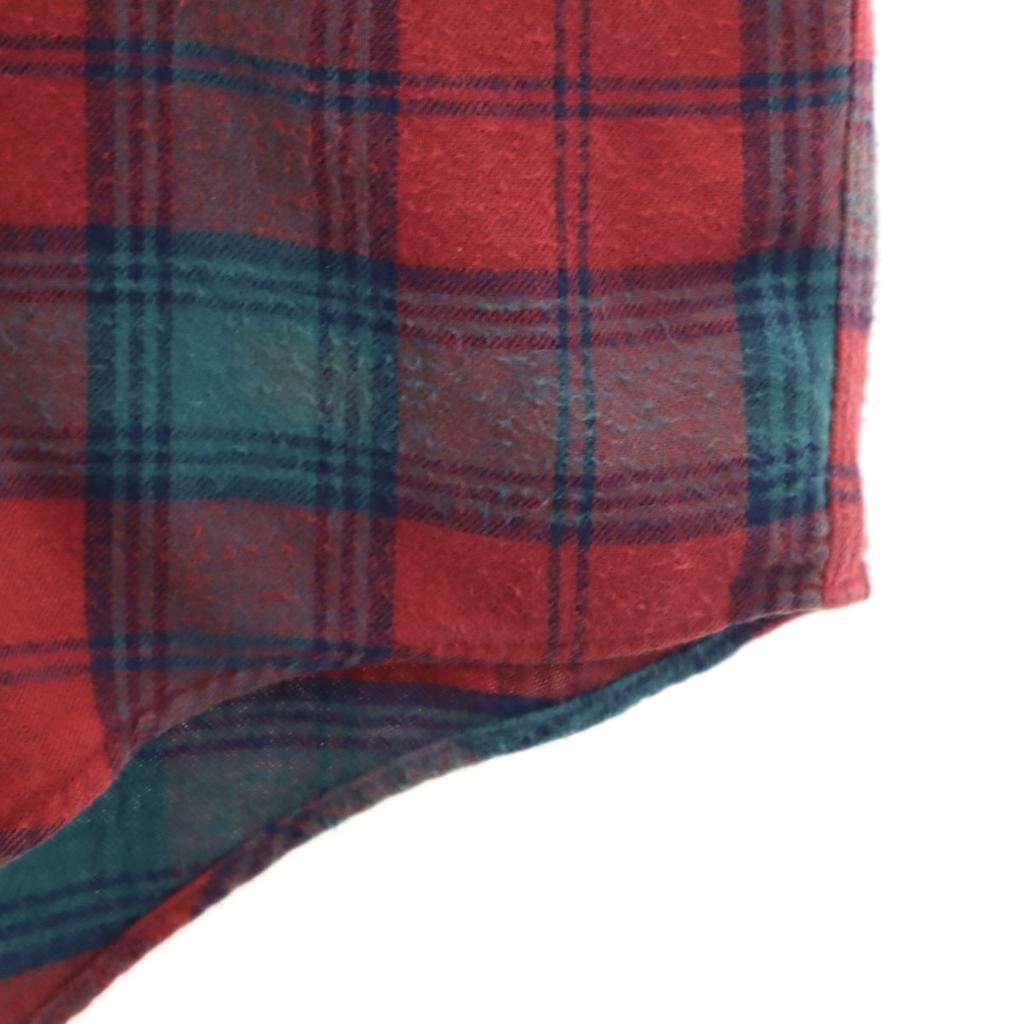 L.L.BEAN 80s Vintage Made In USA Check Pattern Long Sleeve Cotton Shirt Men's Used