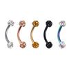 Piercing Ring For Women Curved Barbell Eyebrow Stud Ball Nose Ring Fake Lip Stud Piercing Jewelry