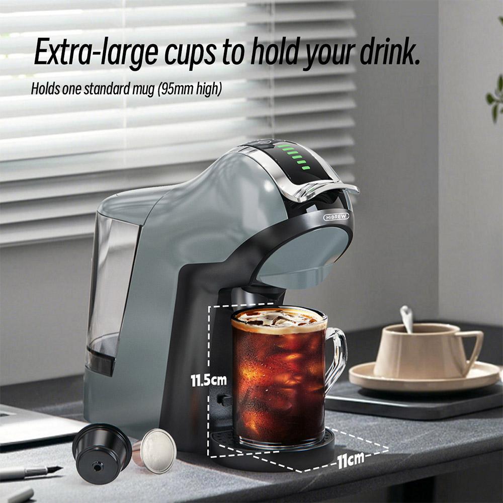 HiBREW H17 Machine à Café Capsule 4-en-1, Infusion Froide & Chaude, Extraction 20 Bars, 7 Niveaux d'Eau Réglables, Contrôle Tactile