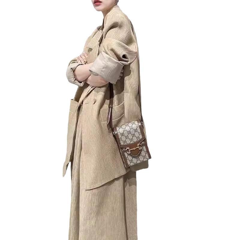 [În stoc] Set din două piese pentru femei, de primăvară/toamnă, largi și fusta lungă cu bretele