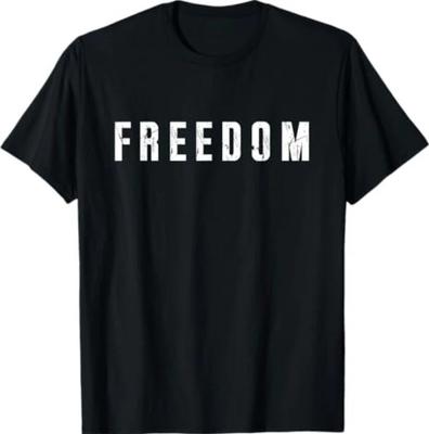 Freedom Text Minimalist Design Bold Typography Graphic T-Shirt