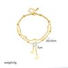 ZAKOL Stainless Steel Heart Love Anklets For Women Girl Fashion Double Layer Chains Ankle Accessories Zircon Gift