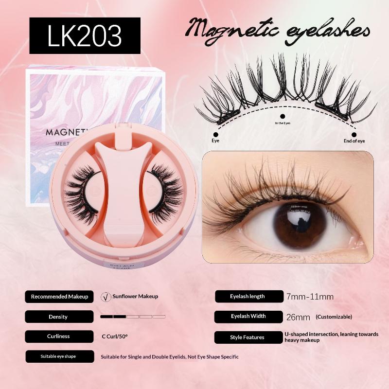 Reusable Magnetic Eyelashes No Glue Needed 3D Natural Look Curly Magnetic False Eyelashes Easy Apply Lashes Kit For Eye Makeup