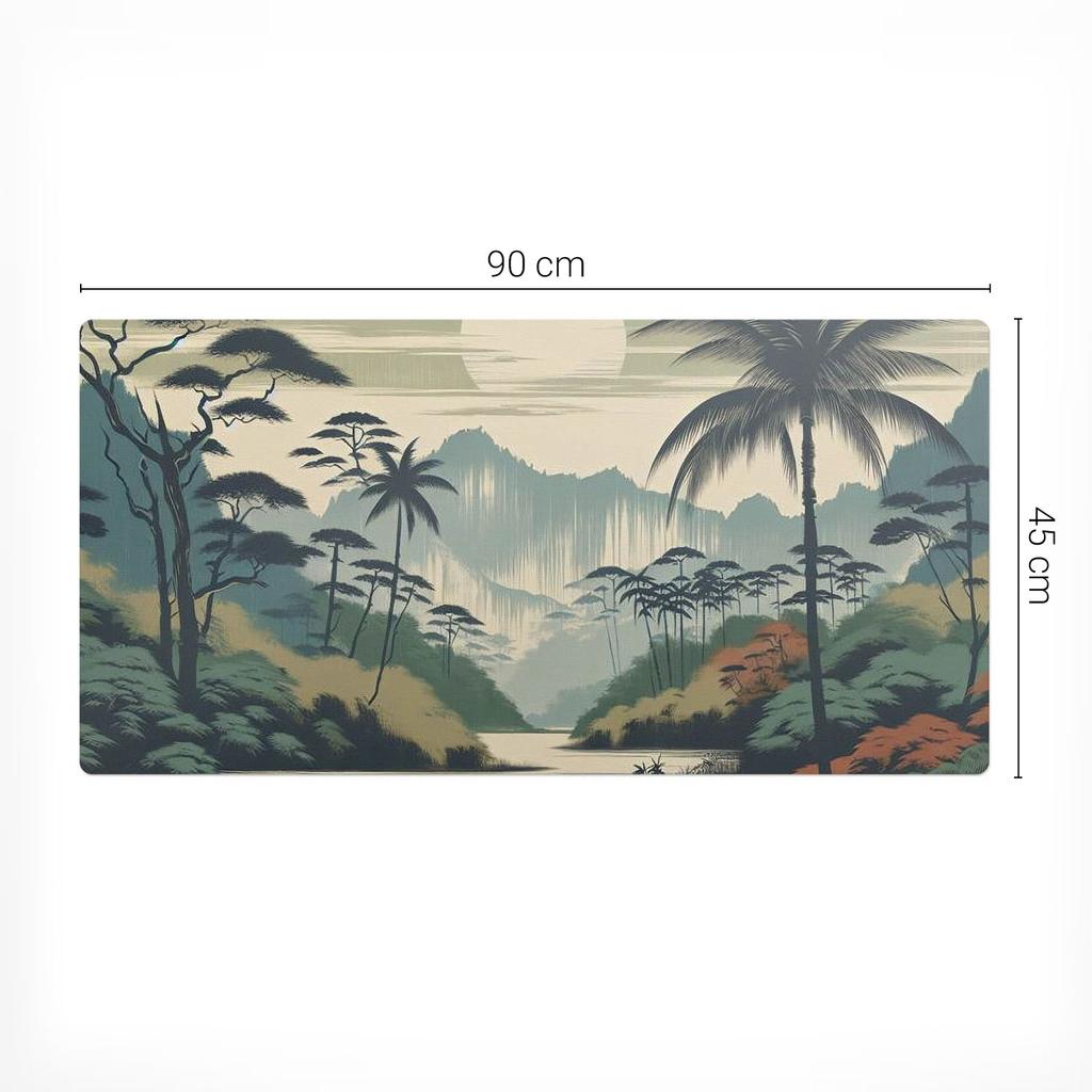 Durable Anti-Slip Desk Mat Tropical Landscape 90x45 Cm