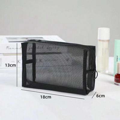1 Piece Thick Mesh Large Capacity Makeup Bag, Personal Item Storage Small Pocket, Portable And Easy Makeup Storage Bag