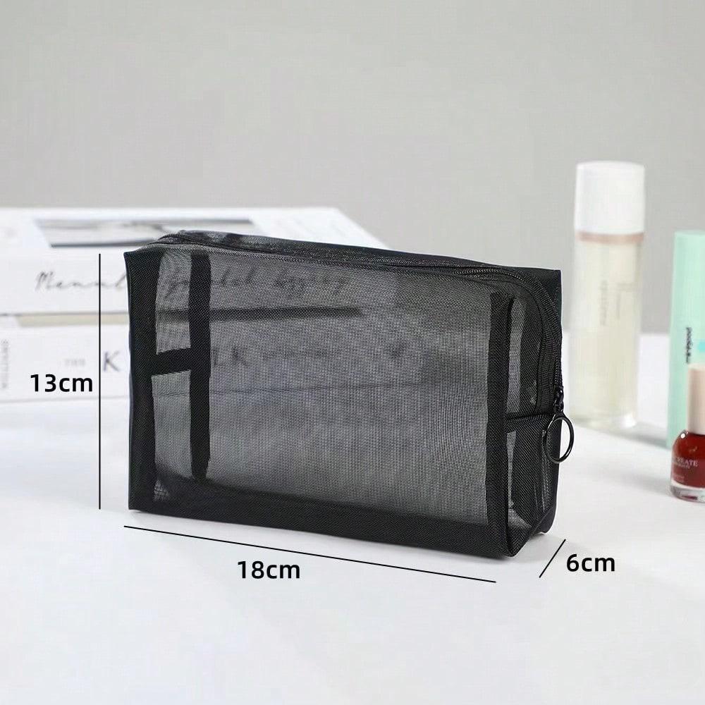 1 Piece Thick Mesh Large Capacity Makeup Bag, Personal Item Storage Small Pocket, Portable And Easy Makeup Storage Bag