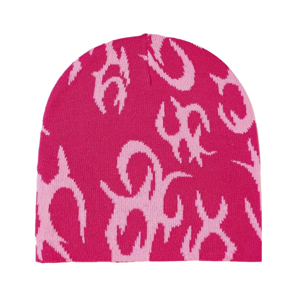 Jacquard Gothic Pattern Handmade Elastic Hat Soft Winter Warmer Knitted Hat Cold Winter Presents for Students Teenagers