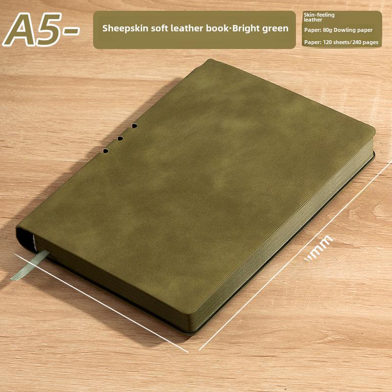 

Деловой блокнот из утолщенной овчины с индивидуальным логотипом — доступен в форматах A4, A5, B5, с горизонтальными линиями.