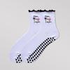 Women's Mid-Calf Yoga and Pilates Non-Slip Socks with Cartoon Shark Embroidery