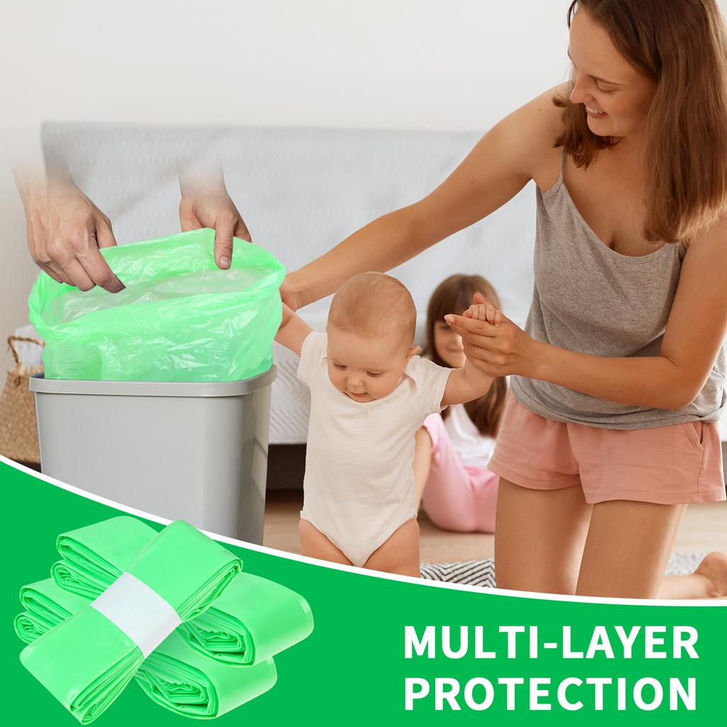 16 Pcs Nappy Bin Refills Diaper Disposal Refills 4.5 M Baby Scented Diaper Pail Refill Bags Plastic Nappy Disposal Bags Disposab