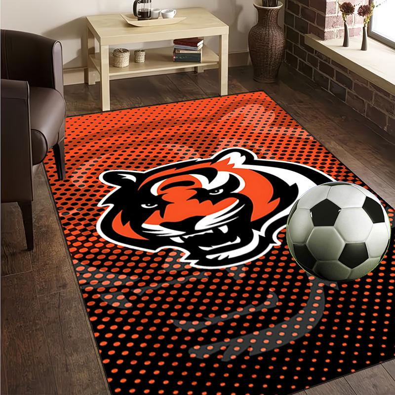 Cincinnati-Bengals Helmet Rug Office Carpet Non-Slip Mat, Chair Rug Floor Covering for Gaming, Bedroom, Living Room , Home Decor Christmas Gift