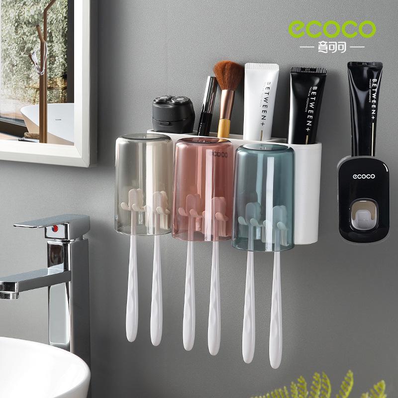 Toothbrush Cup Holder Wall-Mounted Toothbrush Rack Wall-Mounted Toilet No Punching Mouthwash Cup Electric Brushing Cup Set