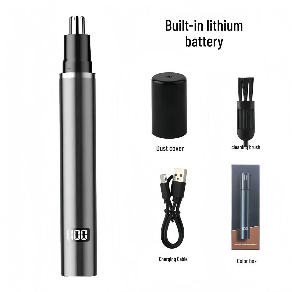Rechargeable Men's Electric Nose Hair Trimmer & Cleaner