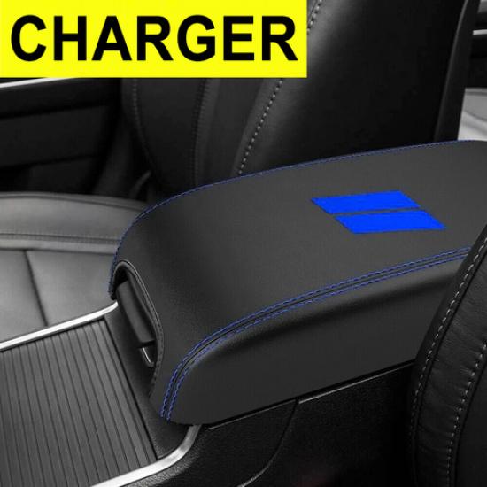 Blue Stitches For 2011-2022 Dodge Charger Center Console Armrest Cover Accessory