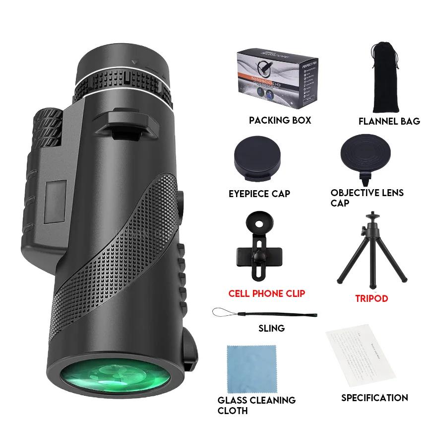 80x100 Tragbares Monokular-Teleskop Monokel Monokular Reichweite Langstrecke Teleskop Jagd Sport Outdoor Camping Reise