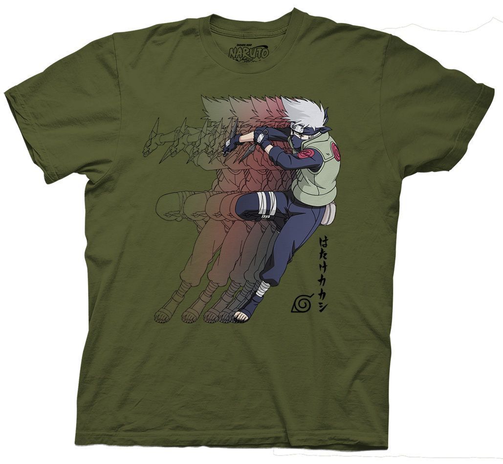 Naruto Shippuden Kakashi Kanji Officially Licensed Adult T-shirt L