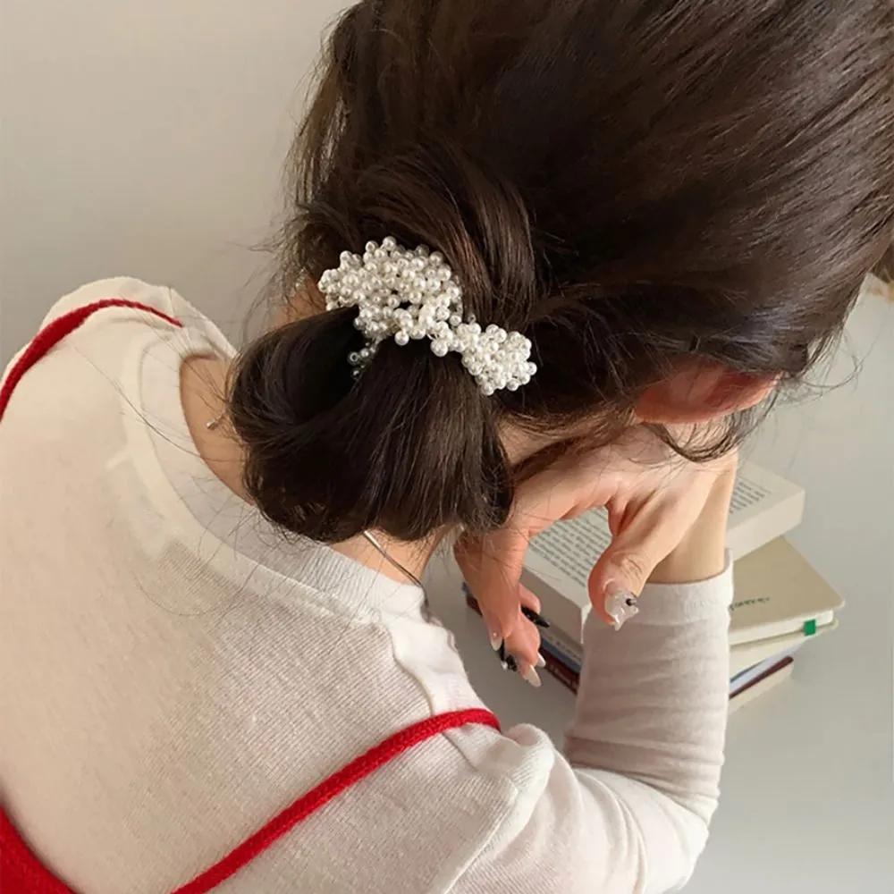 Blanc Pearl Hair Tie / Daily Mini Sturdy Hair Scrunchie