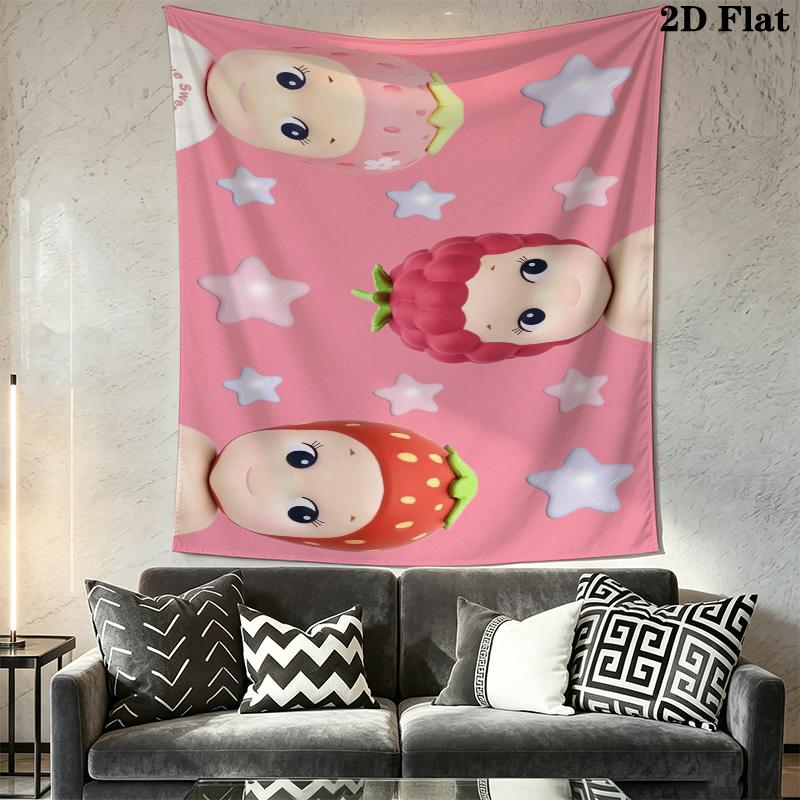 Sonny Angel Wall Tapestry Aesthetic Wall Hanging Printed Fabric Blanket Decorative Tapestries for Bedroom Living Room Home Decor