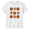 Retro Pumpkin Daisy Pattern Unisexs TShirt Fall Thanksgiving Gift For Her