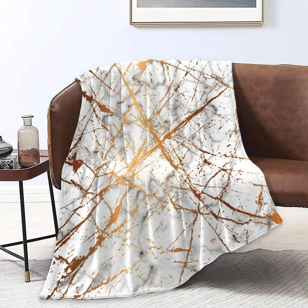 Marble Texture Series digitalprinted polyester Bedroom velvet flannel cover blanket Fleece soft sofa cover blankets for beds