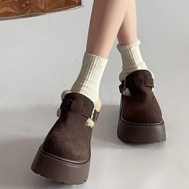 Fashiable New Style Comfortable Buckle Flat Bottom Casual Snow Boots Winter Round Toe Elegant Sexy Thick Soled Women's Boots