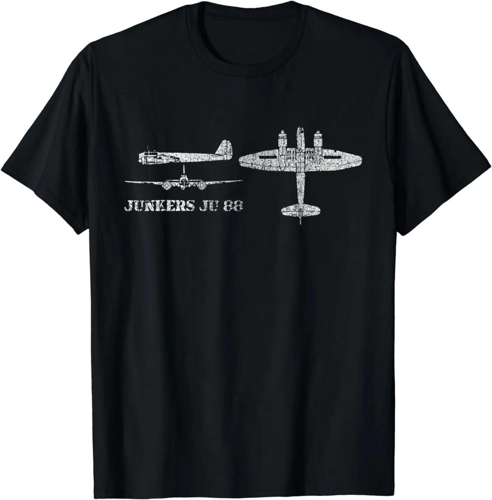 WWII German Luftwaffe Junkers Ju 88 Fighter Bomber TShirt 100 Cotton ONeck Summer Short Sleeve Casual Mens Tshirt Size S3XL