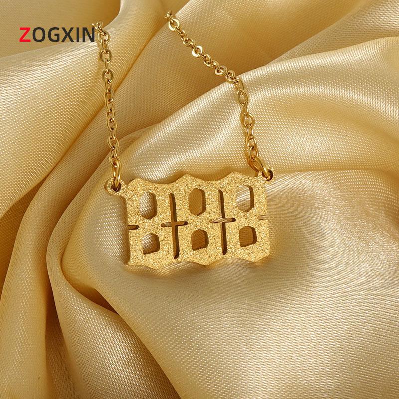 

Versatile Frosted Titanium Steel Number Pendant Necklace (111-999) for Men and Women