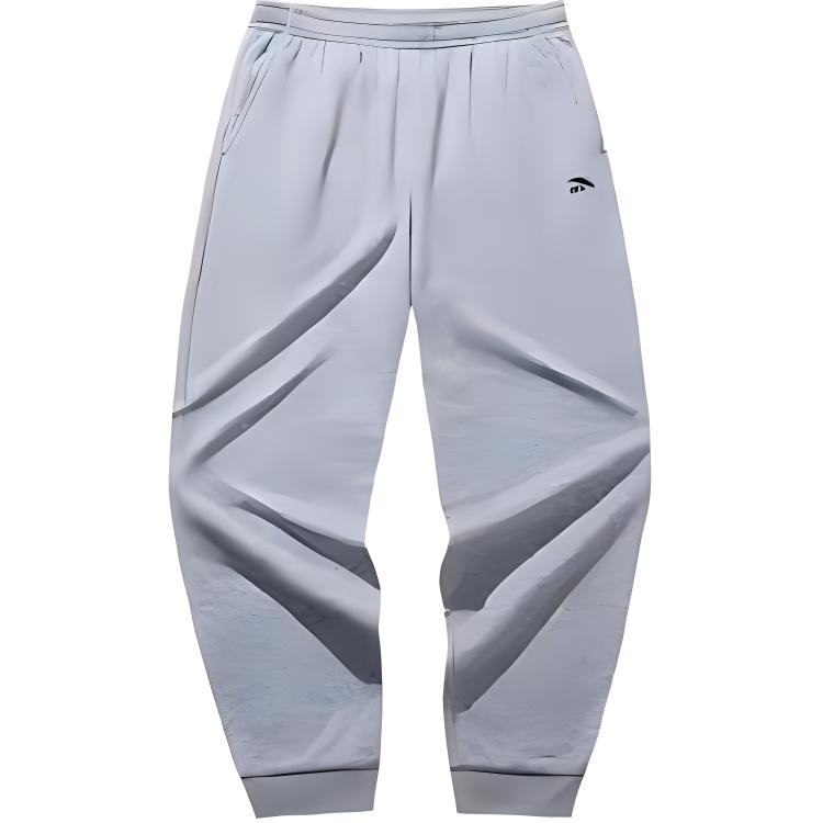 Anta Training Series Casual Simple Solid Color Elastic Cuffed Thickened Warm Knitted Sports Pants Men Bottoms Gray 952447306-1