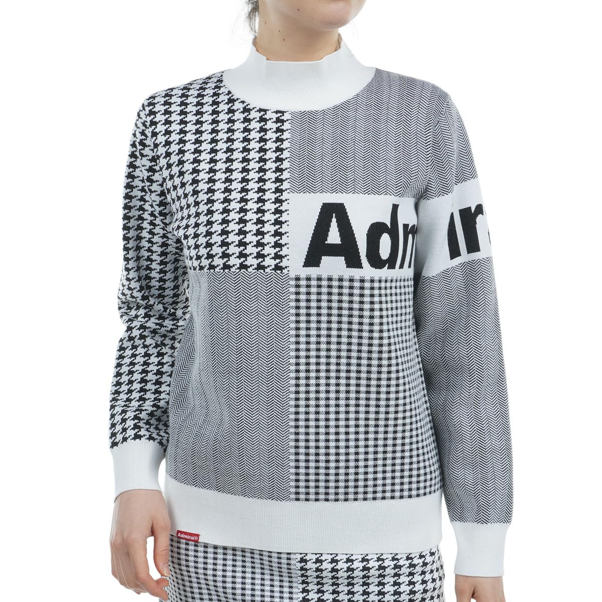 

Admiral Golf ADLA470 Women s Pattern Mix Bottleneck Sweater, White