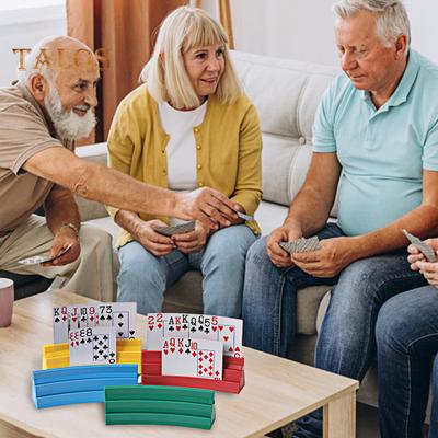 1 Set Magnetic Poker Card Holder 3 Layers Little Hands Kids Seniors Arthritis Hands-Free Paper Cards Desktop Stand Rack Tray Family Card Game