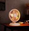 Rechargeable Desktop Fan with Light - 2026 Model, Oscillating Tabletop Electric Fan for Home or Office