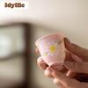 2pc/Lot Powder Yin Hand Drawn Chrysanthemum Teacup Retro Tea Bowl Tea Pair Tea-tasting Meditation Cup Jianzhan Master Cup 45ml